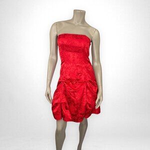Vintage Zum Zum NIKI LIVAS 5‎ Strapless Red Dress Prom Party Holiday